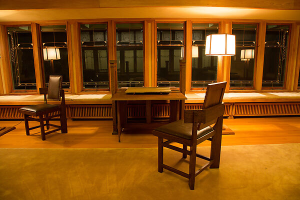 Living Room from the Francis W. Little House: Windows and paneling, Frank Lloyd Wright (American, Richland Center, Wisconsin 1867–1959 Phoenix, Arizona), Oak, leaded glass, American