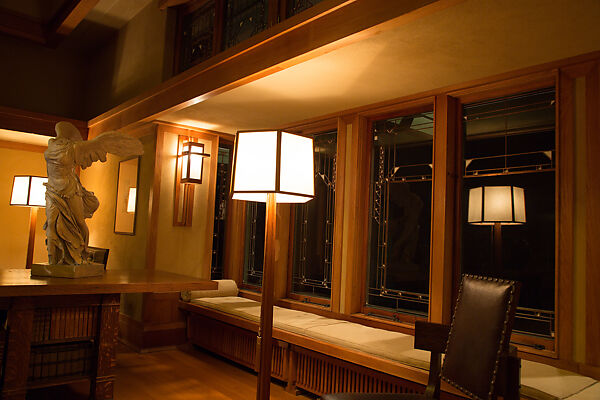 Living Room from the Francis W. Little House: Windows and paneling, Frank Lloyd Wright (American, Richland Center, Wisconsin 1867–1959 Phoenix, Arizona), Oak, leaded glass, American