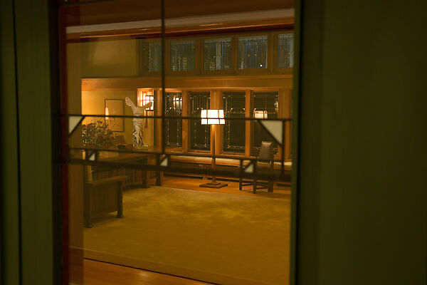 Living Room from the Francis W. Little House: Windows and paneling, Frank Lloyd Wright (American, Richland Center, Wisconsin 1867–1959 Phoenix, Arizona), Oak, leaded glass, American