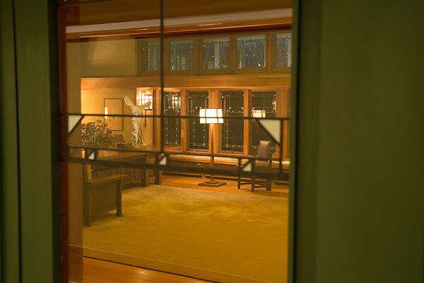 Living Room from the Francis W. Little House: Windows and paneling, Frank Lloyd Wright (American, Richland Center, Wisconsin 1867–1959 Phoenix, Arizona), Oak, leaded glass, American