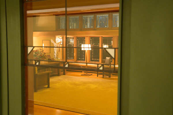 Living Room from the Francis W. Little House: Windows and paneling, Frank Lloyd Wright (American, Richland Center, Wisconsin 1867–1959 Phoenix, Arizona), Oak, leaded glass, American