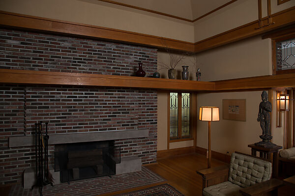 Living Room from the Francis W. Little House: Windows and paneling, Frank Lloyd Wright (American, Richland Center, Wisconsin 1867–1959 Phoenix, Arizona), Oak, leaded glass, American