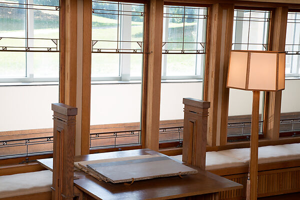 Living Room from the Francis W. Little House: Windows and paneling, Frank Lloyd Wright (American, Richland Center, Wisconsin 1867–1959 Phoenix, Arizona), Oak, leaded glass, American