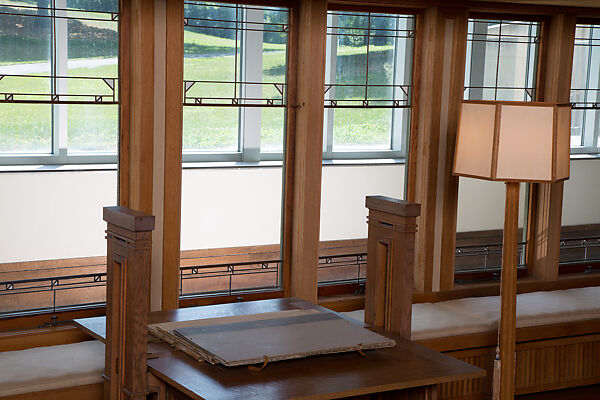 Living Room from the Francis W. Little House: Windows and paneling, Frank Lloyd Wright (American, Richland Center, Wisconsin 1867–1959 Phoenix, Arizona), Oak, leaded glass, American
