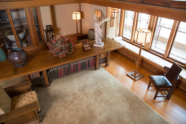 Living Room from the Francis W. Little House: Windows and paneling, Frank Lloyd Wright (American, Richland Center, Wisconsin 1867–1959 Phoenix, Arizona), Oak, leaded glass, American