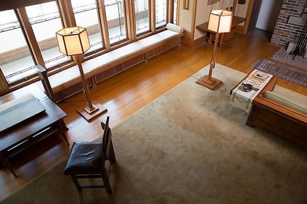 Living Room from the Francis W. Little House: Windows and paneling, Frank Lloyd Wright (American, Richland Center, Wisconsin 1867–1959 Phoenix, Arizona), Oak, leaded glass, American