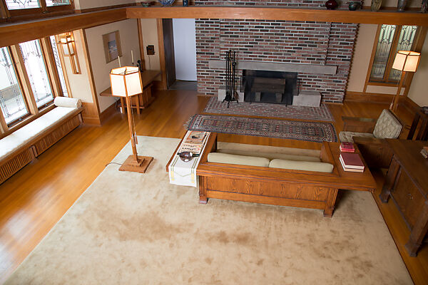 Living Room from the Francis W. Little House: Windows and paneling, Frank Lloyd Wright (American, Richland Center, Wisconsin 1867–1959 Phoenix, Arizona), Oak, leaded glass, American