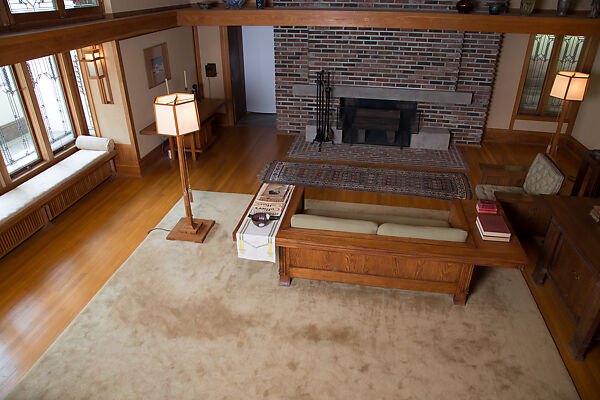 Living Room from the Francis W. Little House: Windows and paneling, Frank Lloyd Wright (American, Richland Center, Wisconsin 1867–1959 Phoenix, Arizona), Oak, leaded glass, American