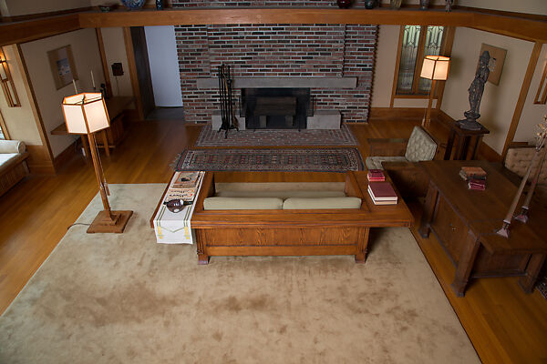 Living Room from the Francis W. Little House: Windows and paneling, Frank Lloyd Wright (American, Richland Center, Wisconsin 1867–1959 Phoenix, Arizona), Oak, leaded glass, American