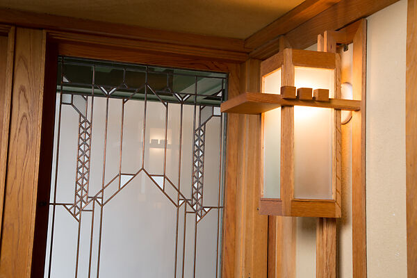 Living Room from the Francis W. Little House: Windows and paneling, Frank Lloyd Wright (American, Richland Center, Wisconsin 1867–1959 Phoenix, Arizona), Oak, leaded glass, American