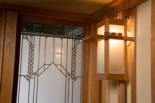 Living Room from the Francis W. Little House: Windows and paneling, Frank Lloyd Wright (American, Richland Center, Wisconsin 1867–1959 Phoenix, Arizona), Oak, leaded glass, American
