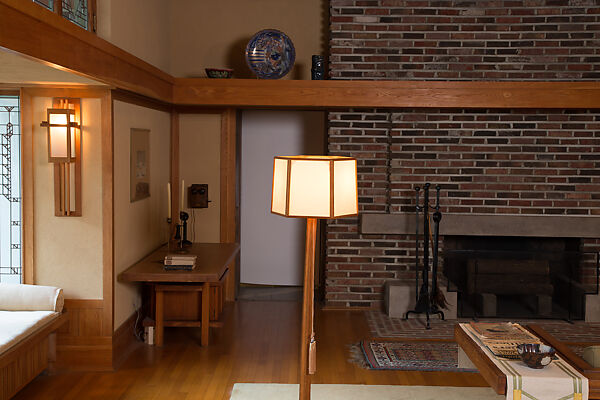 Living Room from the Francis W. Little House: Windows and paneling, Frank Lloyd Wright (American, Richland Center, Wisconsin 1867–1959 Phoenix, Arizona), Oak, leaded glass, American