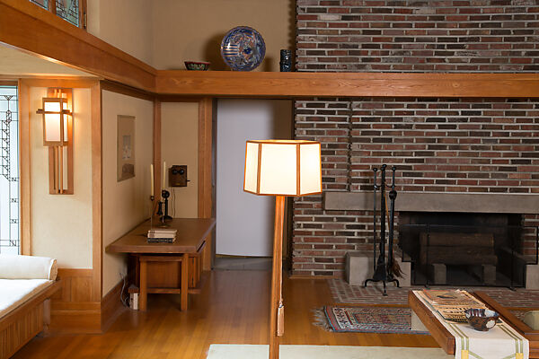 Living Room from the Francis W. Little House: Windows and paneling, Frank Lloyd Wright (American, Richland Center, Wisconsin 1867–1959 Phoenix, Arizona), Oak, leaded glass, American
