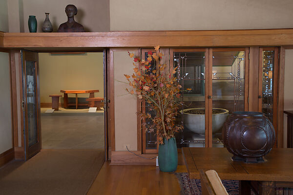 Living Room from the Francis W. Little House: Windows and paneling, Frank Lloyd Wright (American, Richland Center, Wisconsin 1867–1959 Phoenix, Arizona), Oak, leaded glass, American