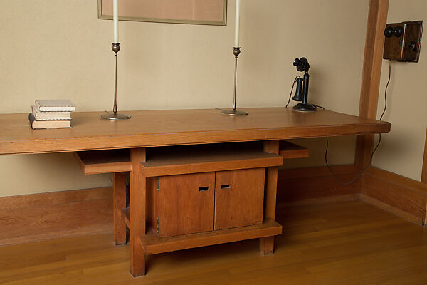 Living Room from the Francis W. Little House: Windows and paneling, Frank Lloyd Wright (American, Richland Center, Wisconsin 1867–1959 Phoenix, Arizona), Oak, leaded glass, American