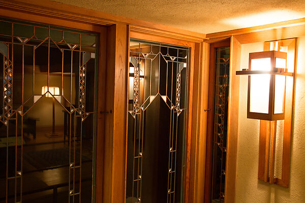 Living Room from the Francis W. Little House: Windows and paneling, Frank Lloyd Wright (American, Richland Center, Wisconsin 1867–1959 Phoenix, Arizona), Oak, leaded glass, American