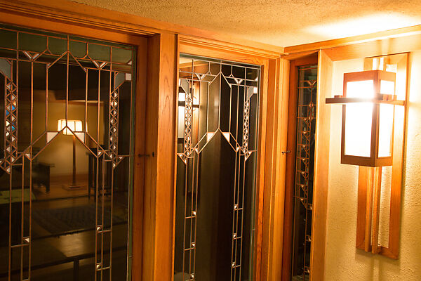 Living Room from the Francis W. Little House: Windows and paneling, Frank Lloyd Wright (American, Richland Center, Wisconsin 1867–1959 Phoenix, Arizona), Oak, leaded glass, American