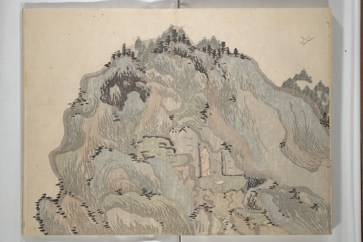 Taiga Hall Painting Album (Taigadō gafu), Illustrations by Ike no Taiga (Japanese, 1723–1776), Woodblock printed book (orihon, accordion-style); ink and color on paper, Japan