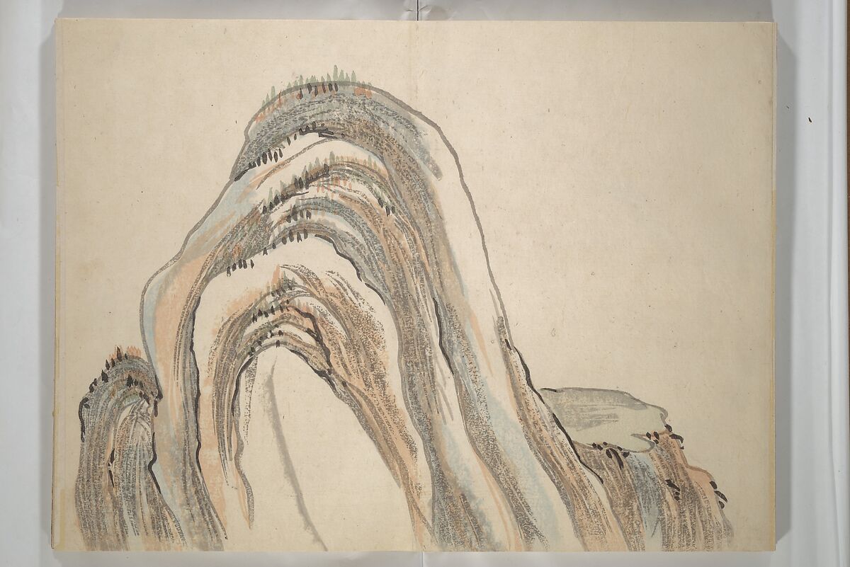 Taiga Hall Painting Album (Taigadō gafu), Illustrations by Ike no Taiga (Japanese, 1723–1776), Woodblock printed book (orihon, accordion-style); ink and color on paper, Japan