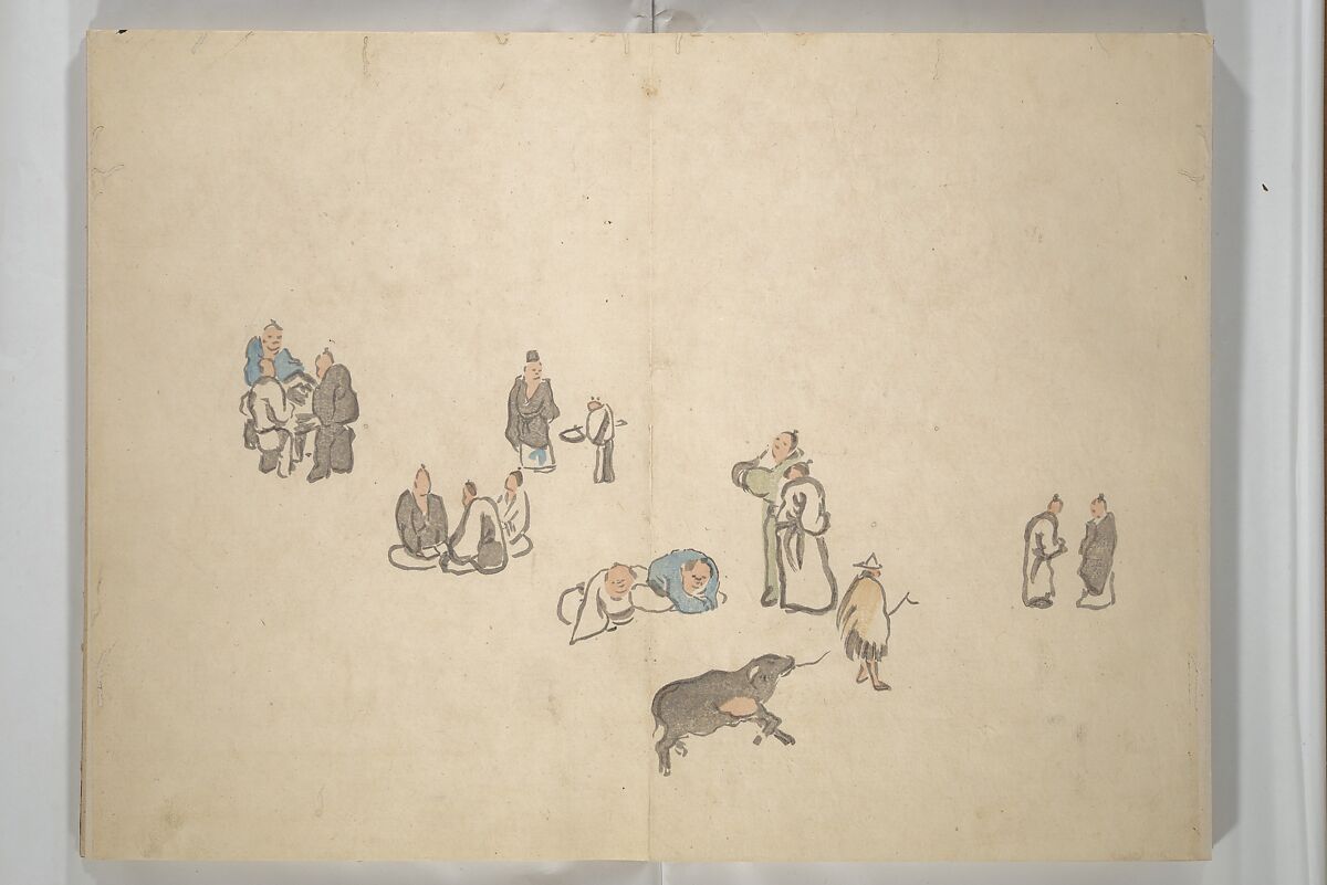Taiga Hall Painting Album (Taigadō gafu), Illustrations by Ike no Taiga (Japanese, 1723–1776), Woodblock printed book (orihon, accordion-style); ink and color on paper, Japan