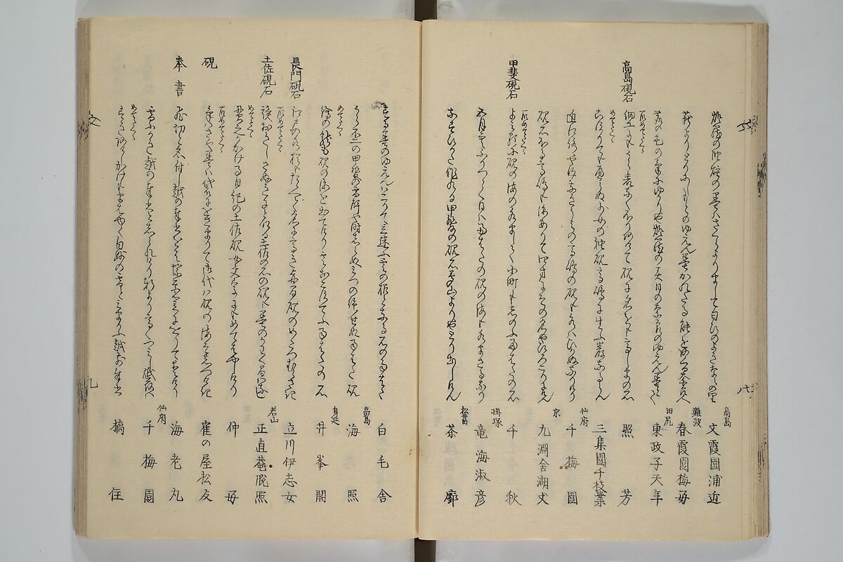Illustrated Collection of the Famous Products of Japan (Nihon meibutsu gasan shū) 日本名物画賛集, Katsushika Taito 葛飾 戴斗 (Japanese, active 1810–50), Woodblock printed book; ink and color on paper, Japan