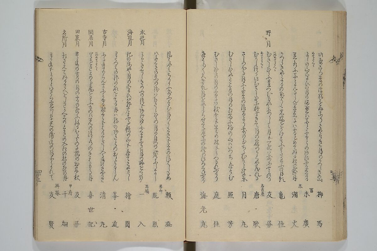 Illustrated Collection of the Famous Products of Japan (Nihon meibutsu gasan shū) 日本名物画賛集, Katsushika Taito 葛飾 戴斗 (Japanese, active 1810–50), Woodblock printed book; ink and color on paper, Japan