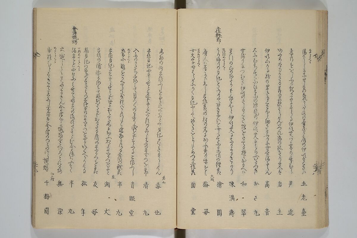 Illustrated Collection of the Famous Products of Japan (Nihon meibutsu gasan shū) 日本名物画賛集, Katsushika Taito 葛飾 戴斗 (Japanese, active 1810–50), Woodblock printed book; ink and color on paper, Japan