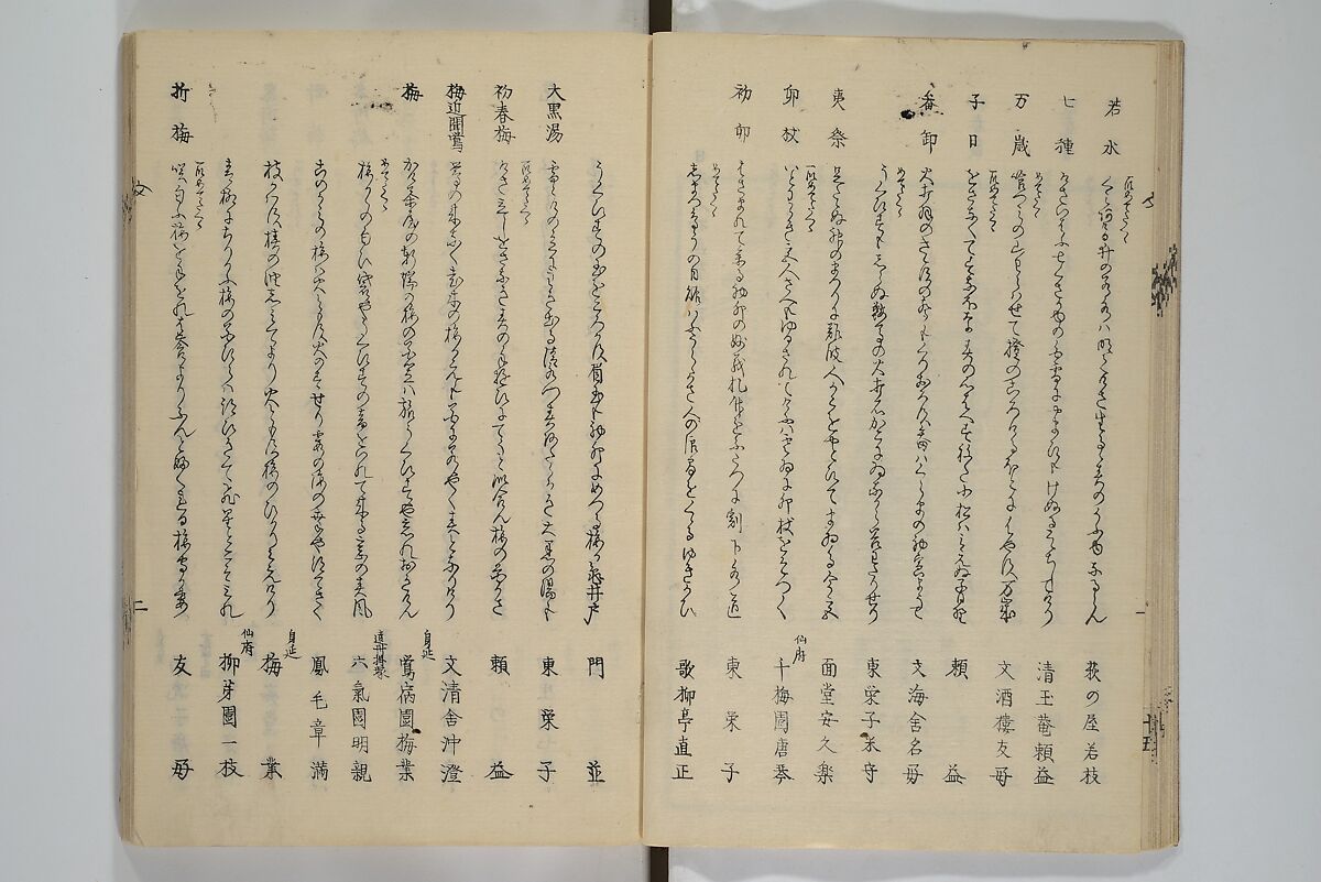 Illustrated Collection of the Famous Products of Japan (Nihon meibutsu gasan shū) 日本名物画賛集, Katsushika Taito 葛飾 戴斗 (Japanese, active 1810–50), Woodblock printed book; ink and color on paper, Japan