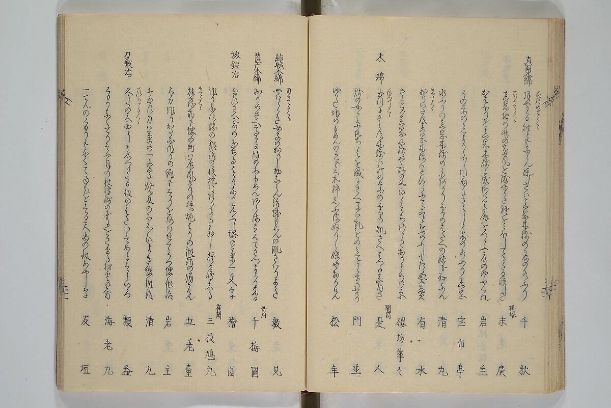 Illustrated Collection of the Famous Products of Japan (Nihon meibutsu gasan shū) 日本名物画賛集, Katsushika Taito 葛飾 戴斗 (Japanese, active 1810–50), Woodblock printed book; ink and color on paper, Japan