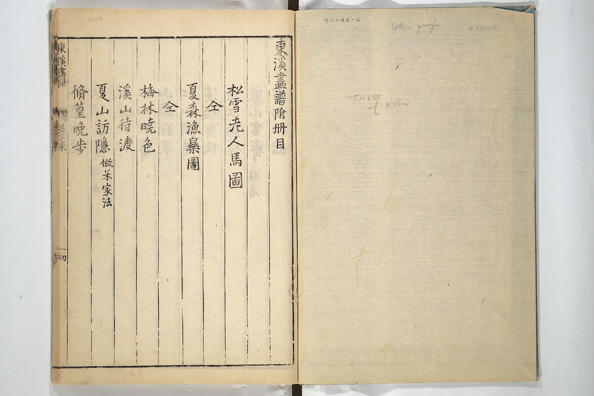Tōkei Picture Album (Tōkei gafu, fusatsu), Supplementary Series 東渓画譜 附冊, Ogura Tōkei 小倉東渓 (Japanese, active second half of the 18th century), Woodblock printed book; ink on paper, Japan