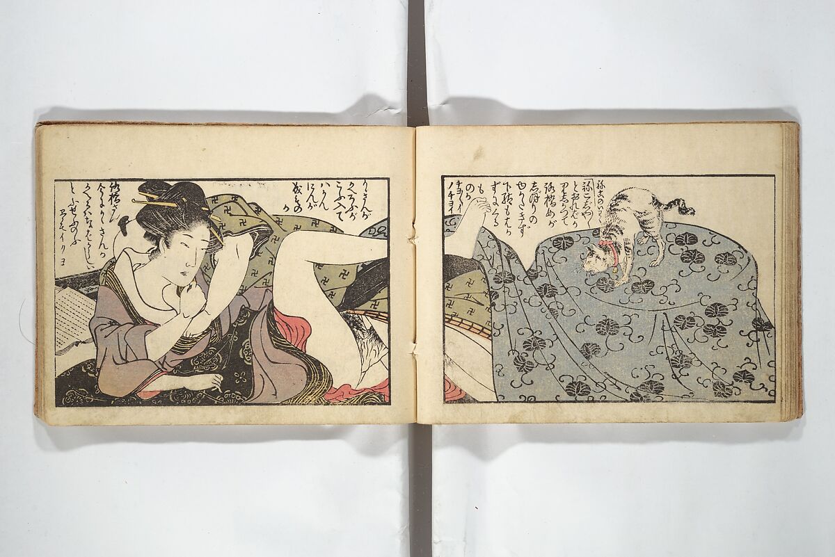 Untitled Book of Erotica (Shunga) 春画, Attributed to Utagawa Toyokuni I 歌川豊国一世 (Japanese, 1769–1825), Woodblock printed book; ink and color on paper, Japan