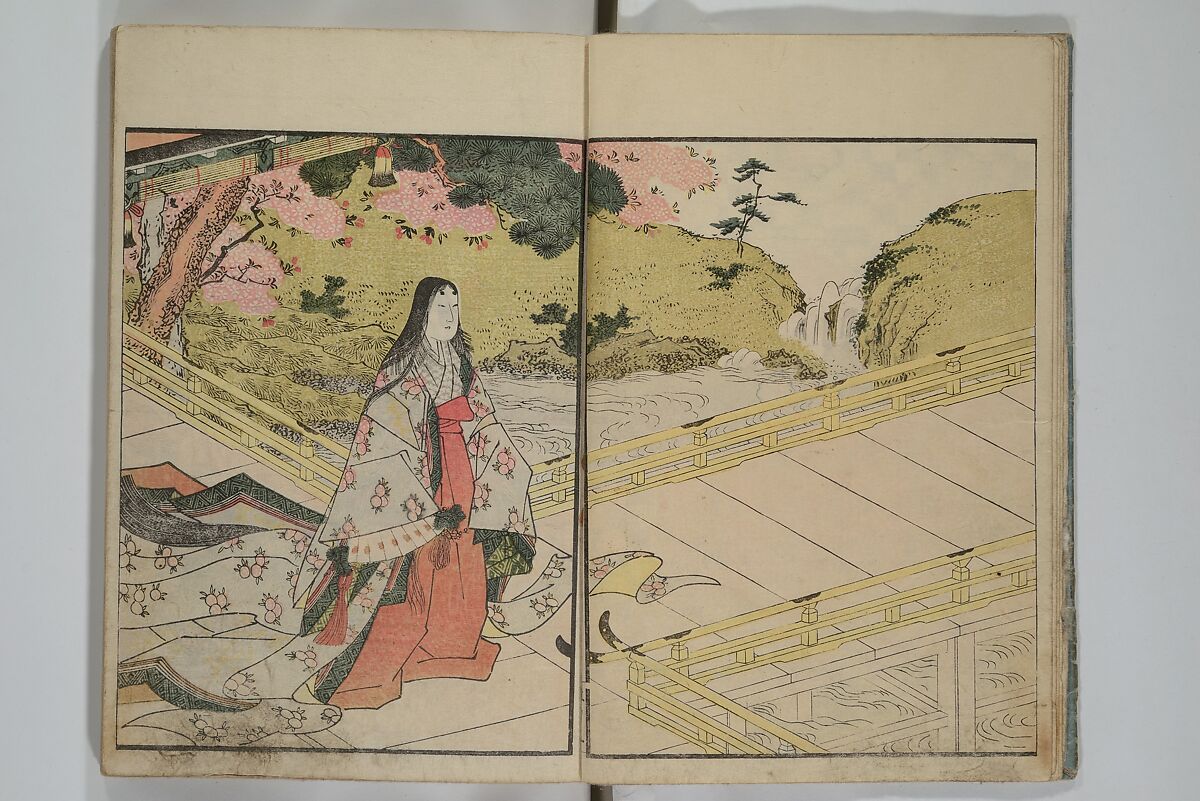 Picture Book of Modern Figures of Fashion (Ehon imayō sugata) 絵本時世粧, Utagawa Toyokuni I 歌川豊国一世 (Japanese, 1769–1825), Set of two woodblock-printed books with hand-written names in volume two; ink and color on paper, Japan