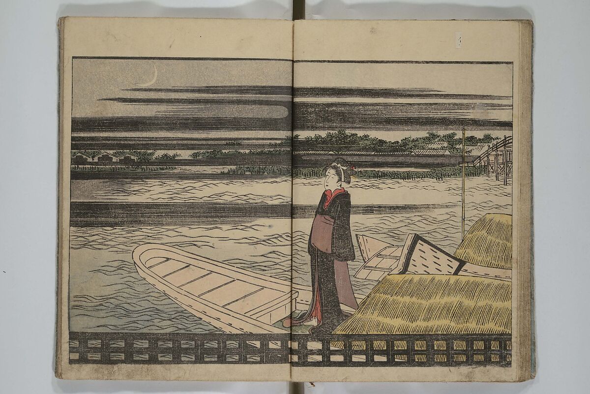 Picture Book of Modern Figures of Fashion (Ehon imayō sugata) 絵本時世粧, Utagawa Toyokuni I 歌川豊国一世 (Japanese, 1769–1825), Set of two woodblock-printed books with hand-written names in volume two; ink and color on paper, Japan 