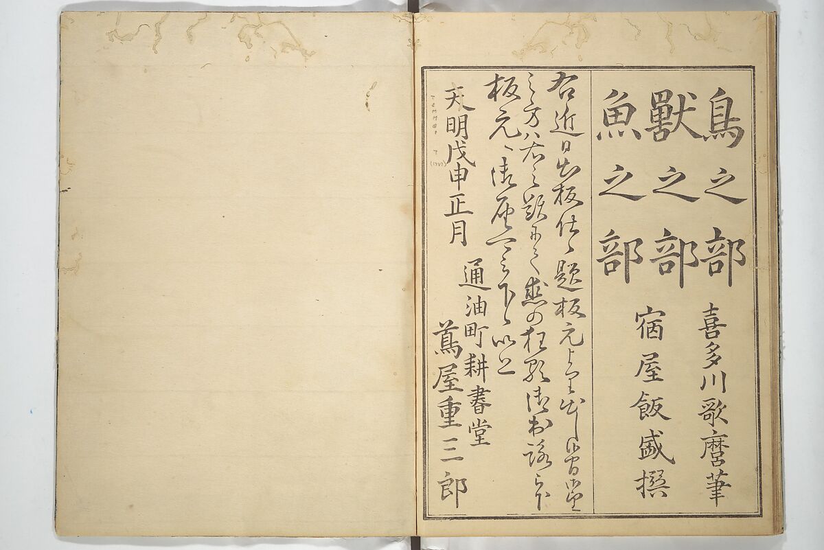 Picture Book of Selected Insects (The Insect Book) (Ehon mushi erami) 画本虫撰, Kitagawa Utamaro 喜多川歌麿 (Japanese, ca. 1754–1806), Set of two woodblock printed books; ink, color, and mica (vol. 2) on paper, Japan