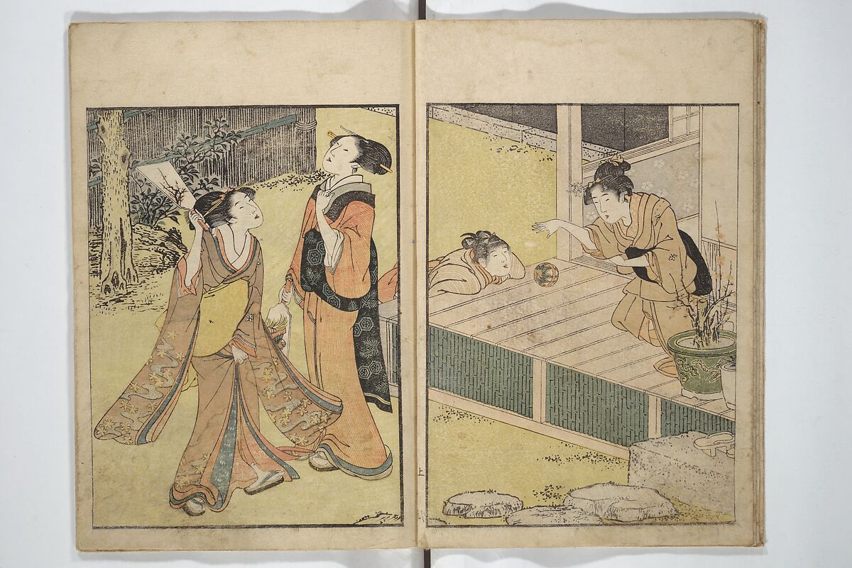 Picture Book on Flowers of the Four Seasons (Ehon shiki no hana) 絵本四季花, Kitagawa Utamaro 喜多川歌麿 (Japanese, ca. 1754–1806), Set of two woodblock printed books; ink and color on paper, Japan