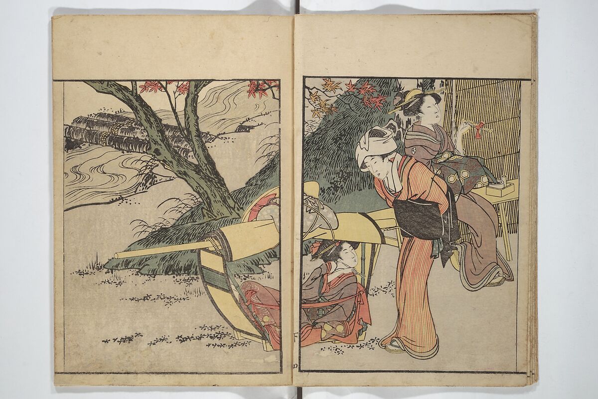 Picture Book on Flowers of the Four Seasons (Ehon shiki no hana) 絵本四季花, Kitagawa Utamaro 喜多川歌麿 (Japanese, ca. 1754–1806), Set of two woodblock printed books; ink and color on paper, Japan