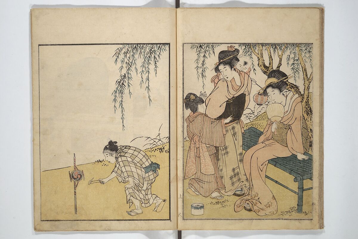 Picture Book on Flowers of the Four Seasons (Ehon shiki no hana) 絵本四季花, Kitagawa Utamaro 喜多川歌麿 (Japanese, ca. 1754–1806), Set of two woodblock printed books; ink and color on paper, Japan