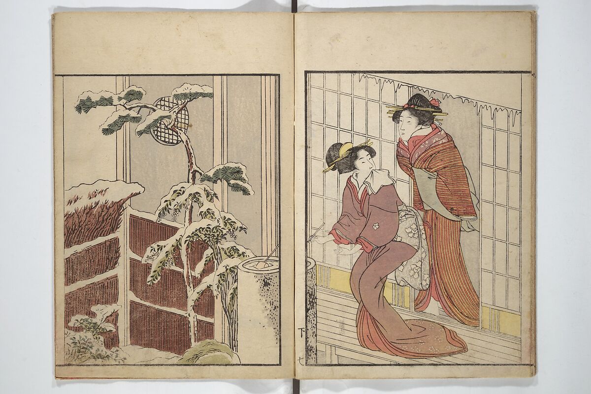 Picture Book on Flowers of the Four Seasons (Ehon shiki no hana) 絵本四季花, Kitagawa Utamaro 喜多川歌麿 (Japanese, ca. 1754–1806), Set of two woodblock printed books; ink and color on paper, Japan
