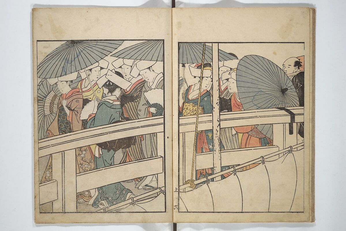 Picture Book on Flowers of the Four Seasons (Ehon shiki no hana) 絵本四季花, Kitagawa Utamaro 喜多川歌麿 (Japanese, ca. 1754–1806), Set of two woodblock printed books; ink and color on paper, Japan