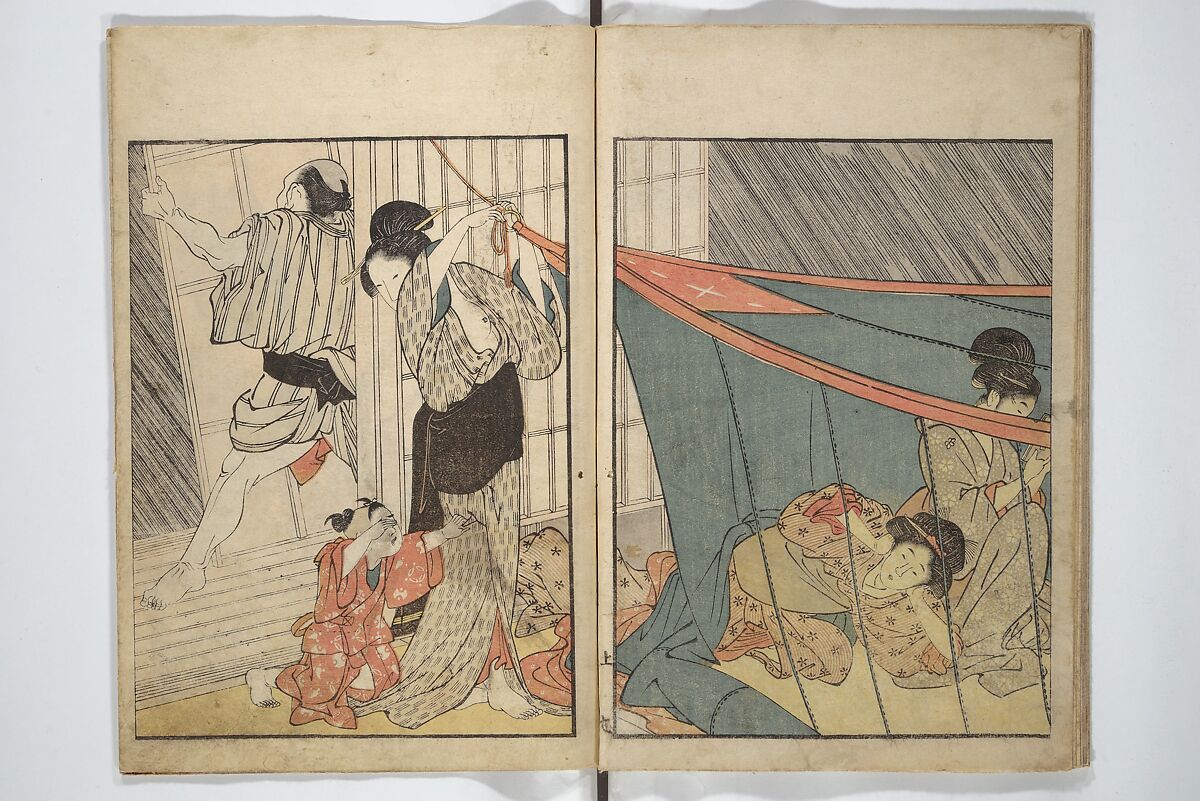 Picture Book on Flowers of the Four Seasons (Ehon shiki no hana) 絵本四季花, Kitagawa Utamaro 喜多川歌麿 (Japanese, ca. 1754–1806), Set of two woodblock printed books; ink and color on paper, Japan