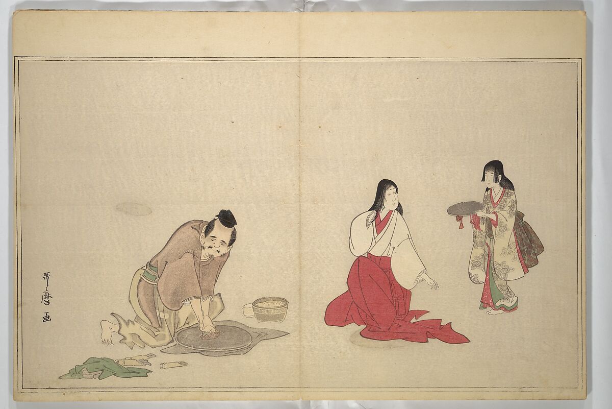 The Colors of Spring (Haru no iro) 春の色, Kitagawa Utamaro 喜多川歌麿 (Japanese, ca. 1754–1806), Woodblock printed book; ink, color, and metallic pigments on paper, Japan