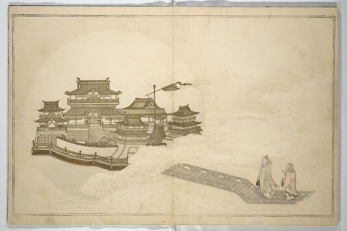 Moon-Mad Monk (Kyōgetsubō) 狂月坊, Kitagawa Utamaro 喜多川歌麿 (Japanese, ca. 1754–1806), Woodblock printed book; ink, color, and brass dust on paper, Japan