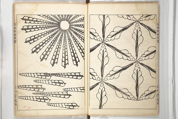 Shell Motifs (Kaigara dammen zuan) 貝殻断面図案, Yoichirō Hirase 平瀬 與一郎 (Japanese, 1859–1925), Woodblock printed book; ink and color on paper, Japan