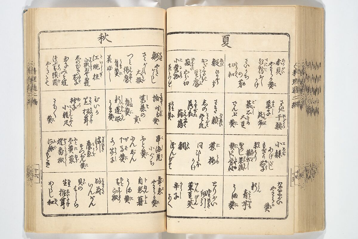 Handbook of Fashionable Cuisine for the Epicures of Edo (Edo ryūkō ryōri tsū taizen) 江戸流行料理通大全; 料理通初編&二編, Kuwagata Keisai 鍬形蕙斎 (Japanese, 1764–1824), Woodblock printed book; ink on paper, Japan