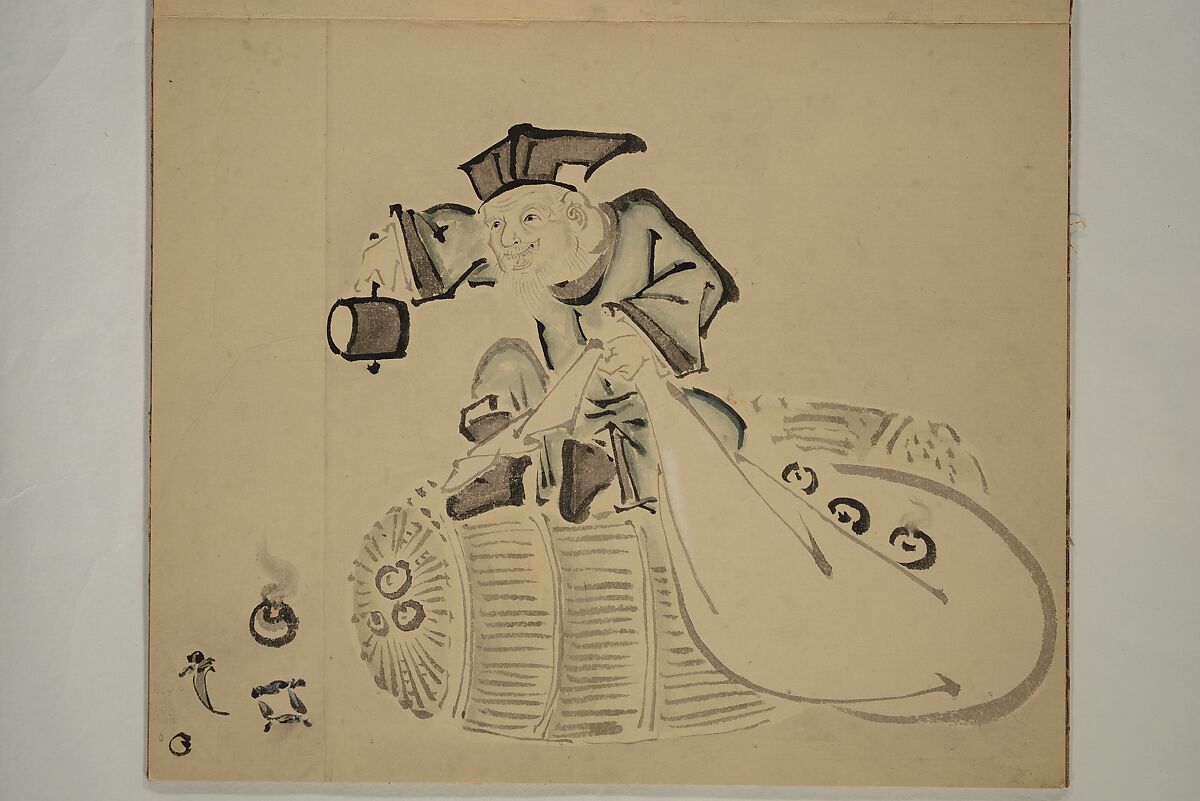 Album of Sketches, Yūkakudō 幽覚堂 (Japanese), Woodblock printed book (orihon, accordion-style); ink and color on paper, Japan