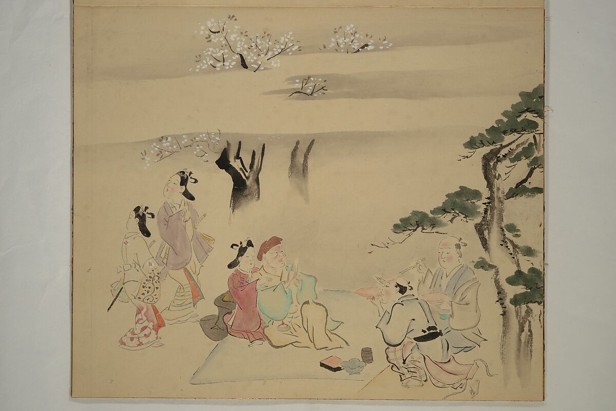 Album of Sketches, Yūkakudō 幽覚堂 (Japanese), Woodblock printed book (orihon, accordion-style); ink and color on paper, Japan