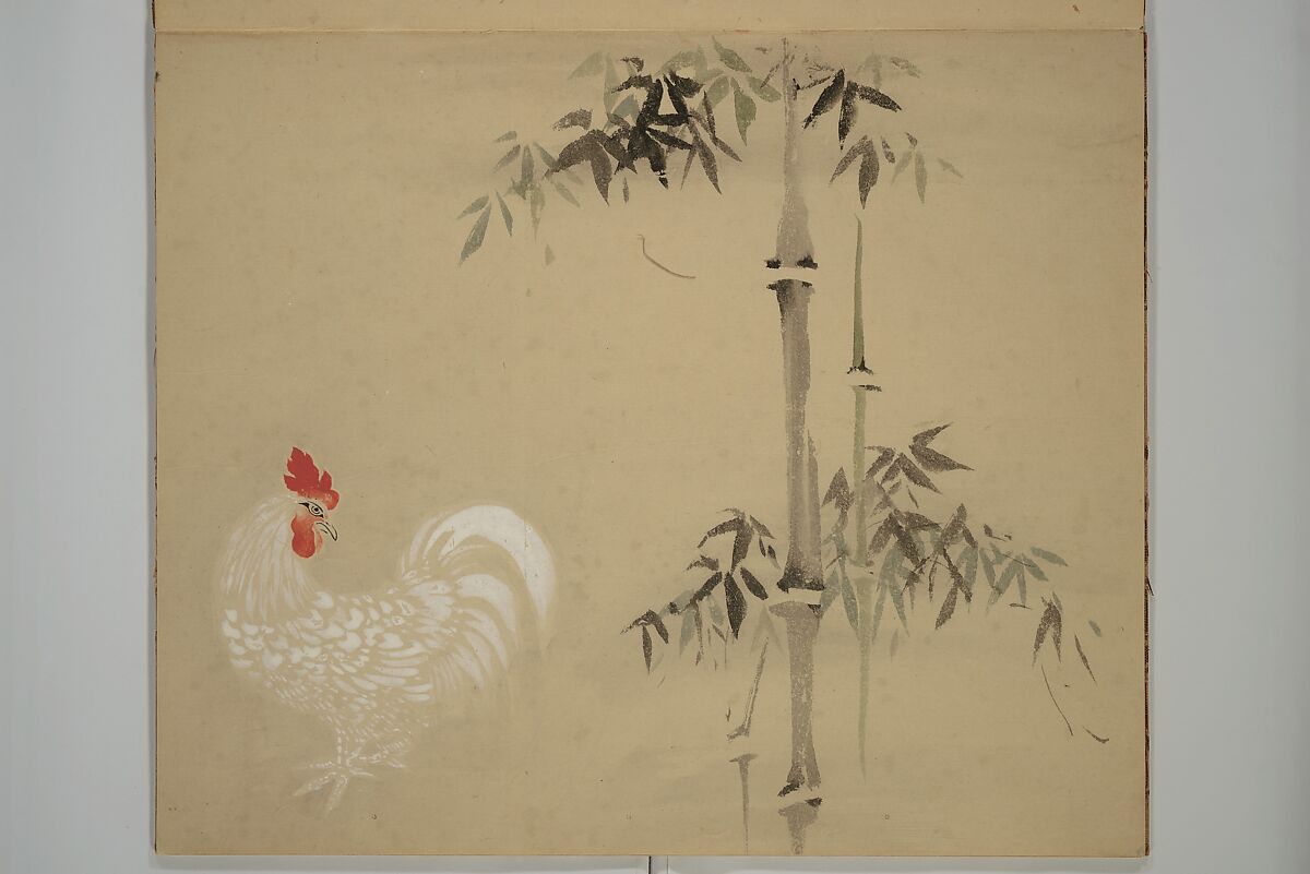 Album of Sketches, Yūkakudō 幽覚堂 (Japanese), Woodblock printed book (orihon, accordion-style); ink and color on paper, Japan