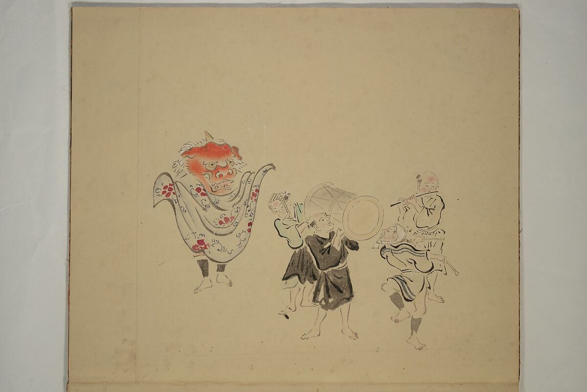 Album of Sketches, Yūkakudō 幽覚堂 (Japanese), Woodblock printed book (orihon, accordion-style); ink and color on paper, Japan
