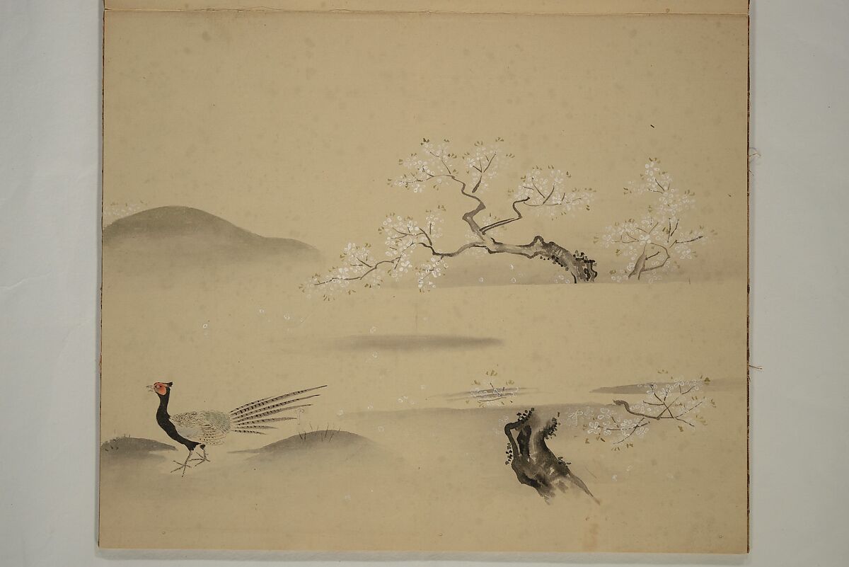 Album of Sketches, Yūkakudō 幽覚堂 (Japanese), Woodblock printed book (orihon, accordion-style); ink and color on paper, Japan