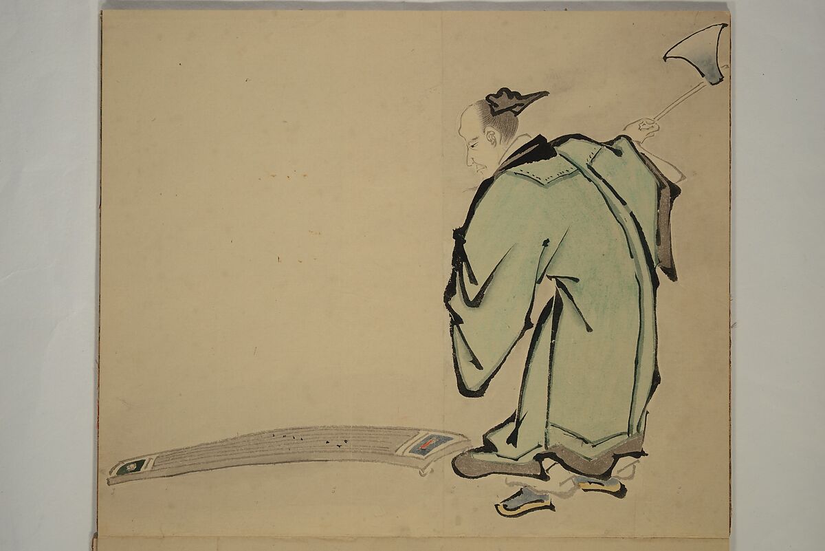 Album of Sketches, Yūkakudō 幽覚堂 (Japanese), Woodblock printed book (orihon, accordion-style); ink and color on paper, Japan